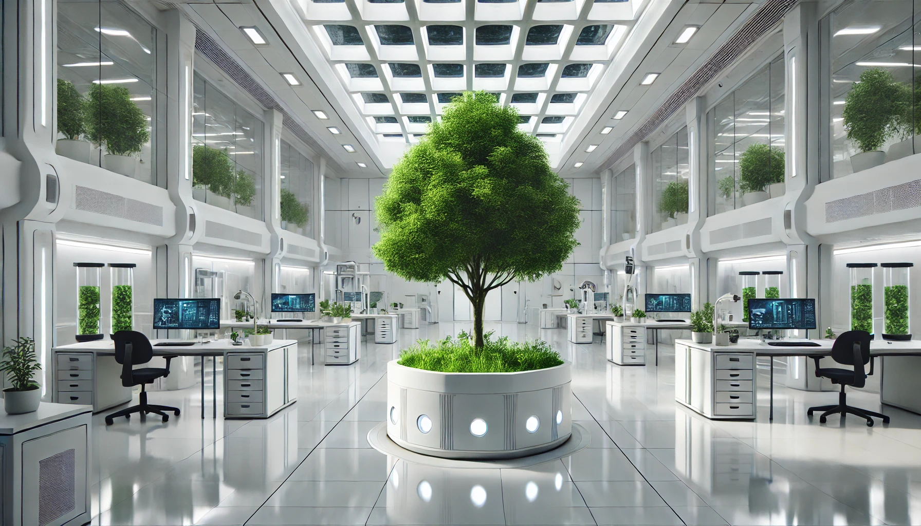 Tree in a clean lab